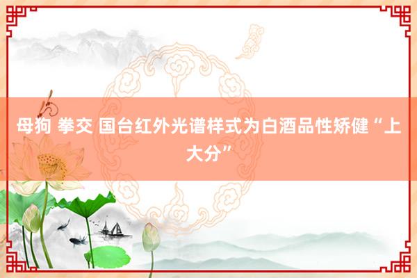 母狗 拳交 国台红外光谱样式为白酒品性矫健“上大分”